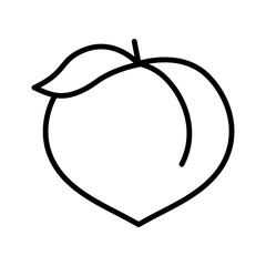 Peach outline icon. Pictogram isolated on a white background.