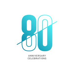 80 year anniversary design template. vector template illustration