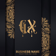 GX Initial logo | initial based abstract modern minimal creative logo, vector template image. luxury logotype logo, real estate homie logo. typography logo. initials logo.