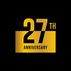 27 year anniversary design template. vector template illustration