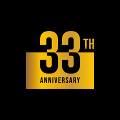 33 year anniversary design template. vector template illustration