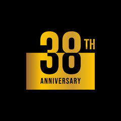 38 year anniversary design template. vector template illustration