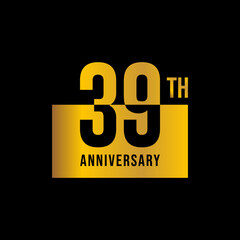 39 year anniversary design template. vector template illustration
