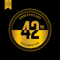 42 year anniversary design template. vector template illustration