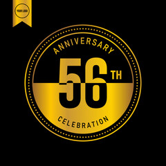 Fototapeta premium 56 year anniversary design template. vector template illustration