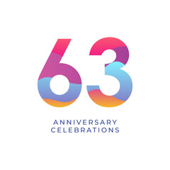 63 year anniversary design template. vector template illustration