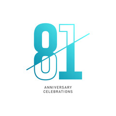81 year anniversary design template. vector template illustration