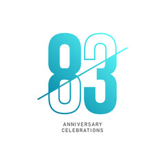 83 year anniversary design template. vector template illustration