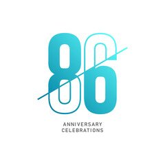 86 year anniversary design template. vector template illustration