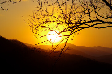 Obraz premium sunset in the mountains