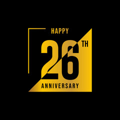 26 year anniversary design template. vector template illustration