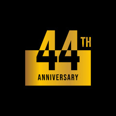 44 year anniversary design template. vector template illustration