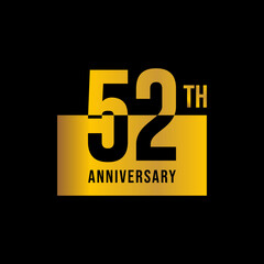 52 year anniversary design template. vector template illustration