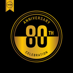 80 year anniversary design template. vector template illustration