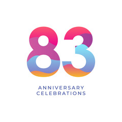 83 year anniversary design template. vector template illustration