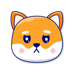 Shiba inu akita inu sticker Cute dog orange Sad dog