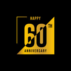 60 year anniversary design template. vector template illustration
