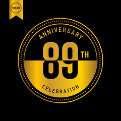 89 year anniversary design template. vector template illustration