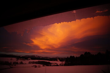 sunset over the mountains