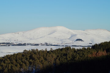 snow covered mountains