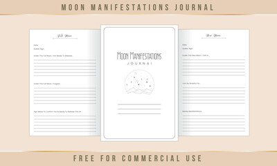 Moon Manifestations Journal kdp Interior Design