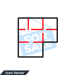 house plan icon logo vector illustration. floor plan symbol template for graphic and web design collection