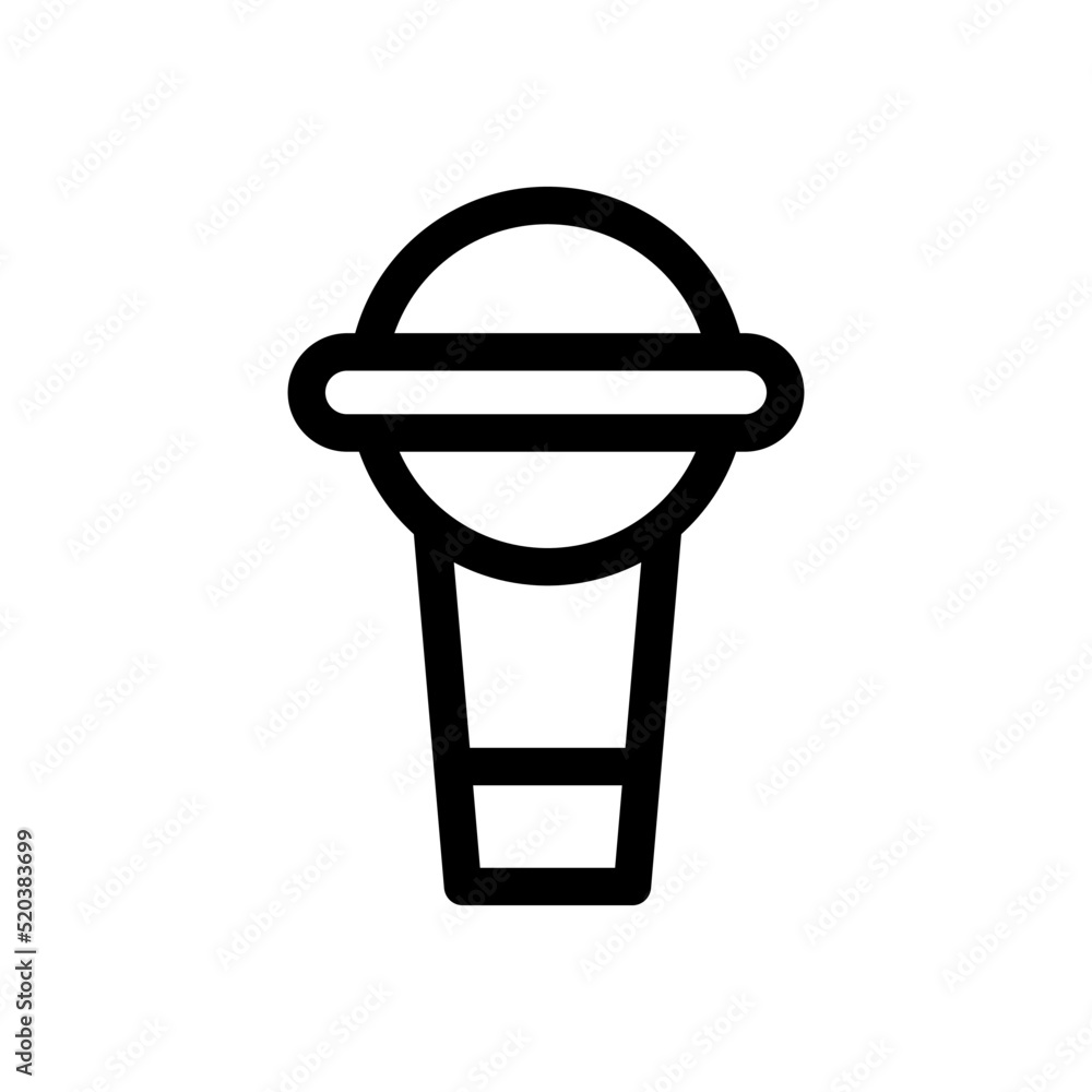 Poster a simple handheld microphone icon. microphone for karaoke and interview. vector.