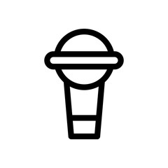 Obraz na płótnie Canvas A simple handheld microphone icon. Microphone for karaoke and interview. Vector.