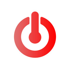 red power button on white background