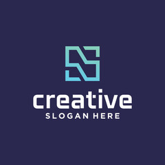 Set of s creative logosminimalist trendy shape letter s logos simple creative geometric sign logos