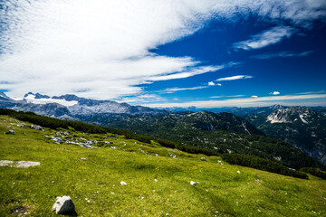 Fototapeta premium View to Dachstein from the west, Upper Austria-Styria, Austria
