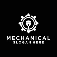 Mechanic logo vehicle and industrial engine repair logo design templates vector illustrations
