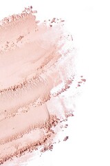 Bronzer or blusher and compact powder beige pink nude smudge white  isolated background