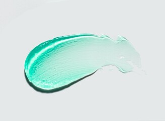 Liquid green mint gel cosmetic smudge texture