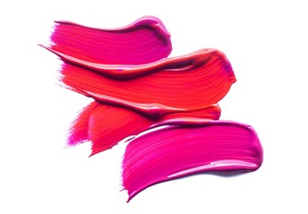 Lip gloss swatch or shimmering cosmetic gel mask sample isolated on white background