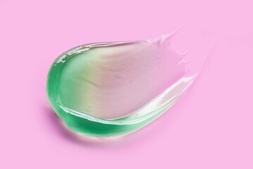 Liquid green on punk gel cosmetic smudge texture