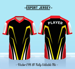 t-shirt e-sport design template, Soccer jersey mockup for football club. uniform front and back view.