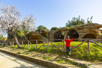 Fototapeta premium Byzantine and early Christian necropolis in the Valley of the Temples in Agrigento