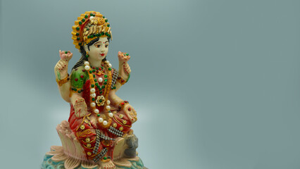 indian hindu god laxmi mata image hd on white background - obrazy, fototapety, plakaty