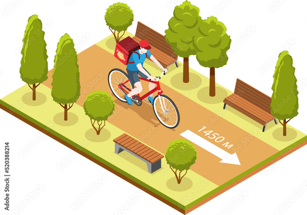 Wall mural Isometric Delivery Man Illustration