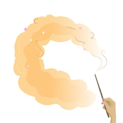 Illustration of Magic wand in hand, magic and sorcery