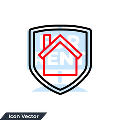 insurance house icon logo vector illustration. shield and home symbol template for graphic and web design collection