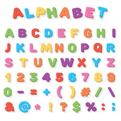 Vector colorful letters of the alphabet, for school, learning for children, in a bright style with a shadow.