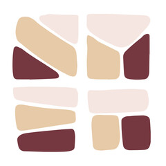 Set of different geometric shapes in pastel colors. Rounded spots.