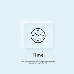 Time line icon, Neumorphic style button. Vector UI icon Design.  Neumorphism.  Vector line icon for Business and Advertising