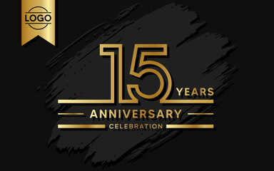 15 year anniversary celebration design template. vector template illustration