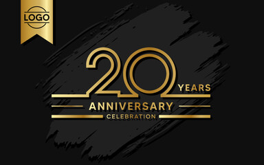 20 year anniversary celebration design template. vector template illustration