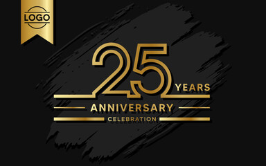 25 year anniversary celebration design template. vector template illustration