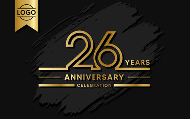 26 year anniversary celebration design template. vector template illustration