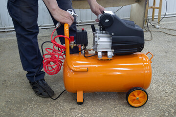 The compressor is portable for purging operations. Equipment for production.